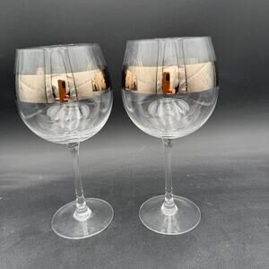 Platinum Banded Red Wine Glasses 8.5" Set of 2